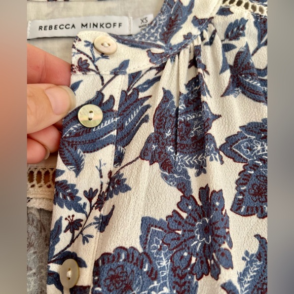 Rebecca Minkoff Natalia Blue & White Print Mini Dress - Picture 5 of 11